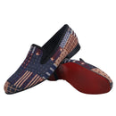 Piergitar 2021 American Flag Print  Men's Loafer Slippers For Party And Banquet Red Outsole Men's Casual Shoes Plus Size