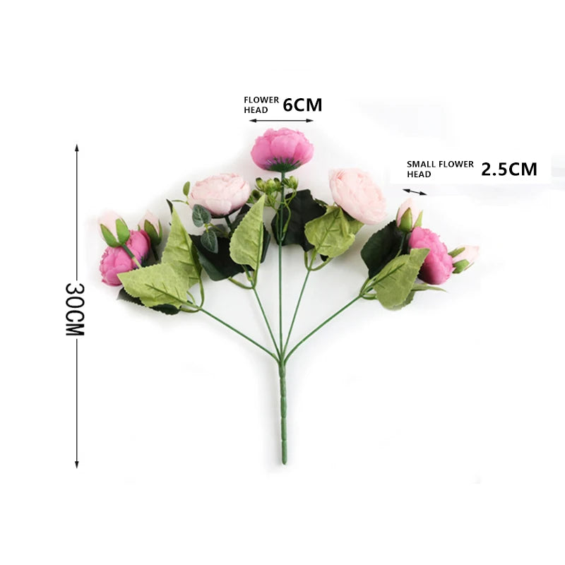 1 Bundle Silk Peony Bouquet Decoration Accessories
