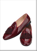 New Arrival Patent leather Handmade Tassel Men Smoking Slippers for Party and Wedding Men Loafers, Men's Dress Shoe