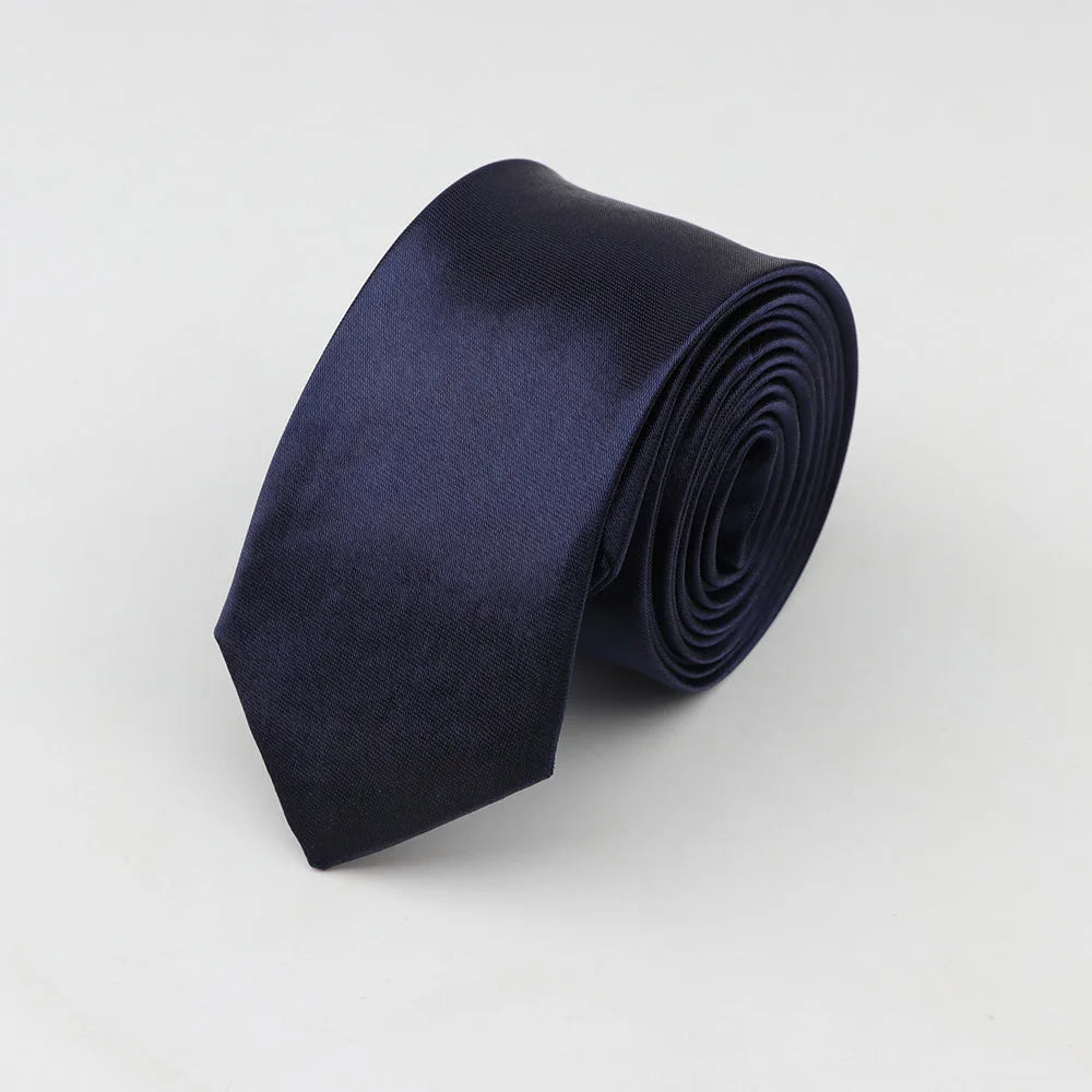 Tie for Men Solid Color Slim Necktie Polyester Narrow Cravat Blue Purple Gold Pink Formal Ties Fashion Daily Shirt Accessory