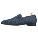 Piergitar 2021 Loafers Men Cross Printed Silk Man's Casual Shoes Leather Insole Male Smoking Slippers Handmade Plus Size
