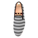 Piergitar 2019 new Summer style wave stripe men hemp shoes British style handmade men smoking slippers men's casual flats