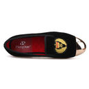 Piergitar 2019 New Style Men Velvet Shoes Metal toe with handwork embroidery Smoking Slipper Men's Flats shoes plus size