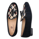 Piergitar 2021 Men Loafers Velvet Stitching Knit Man's Casual Shoes Handmade Tassel Male Smoking Slippers Man Flats Plus Size