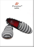 Piergitar 2019 new Summer style wave stripe men hemp shoes British style handmade men smoking slippers men's casual flats