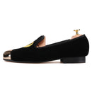 Piergitar 2019 New Style Men Velvet Shoes Metal toe with handwork embroidery Smoking Slipper Men's Flats shoes plus size