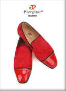 Piergitar 2019 handmade black suede leather men loafers rhinestone men casual shoes Fashion Party and wedding men dress shoes