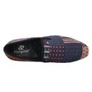 Piergitar 2021 American Flag Print  Men's Loafer Slippers For Party And Banquet Red Outsole Men's Casual Shoes Plus Size