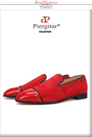 Piergitar 2019 handmade black suede leather men loafers rhinestone men casual shoes Fashion Party and wedding men dress shoes