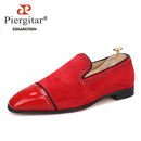 Piergitar 2019 handmade black suede leather men loafers rhinestone men casual shoes Fashion Party and wedding men dress shoes