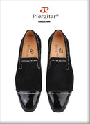 Piergitar 2019 handmade black suede leather men loafers rhinestone men casual shoes Fashion Party and wedding men dress shoes