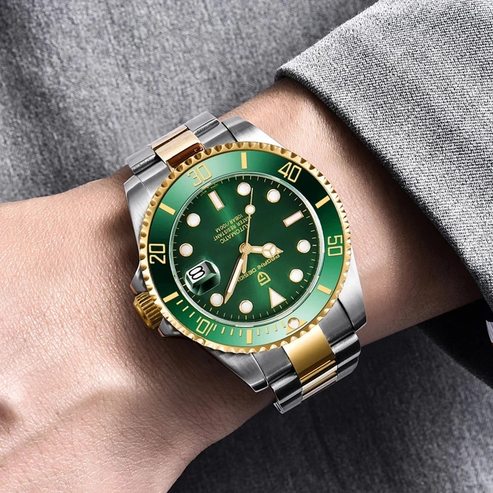 Men Luxury Sapphire Glass Waterproof Mechanical Wristwatch