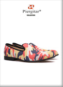 Piergitar British design classic-traditional loafers and military motif Camo print with leather insole men canvas casual shoes