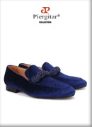 Piergitar 2021 Summer Handmade Men Velvet Loafers With Rope Decorations Italian Design Men Smoking Slippers For Banquet And Prom