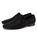 Piergitar 2020 men leather shoes with mixed colors rhinestones prom and banquet men casual loafers luxurious smoking slippers