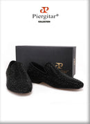Piergitar 2020 men leather shoes with mixed colors rhinestones prom and banquet men casual loafers luxurious smoking slippers