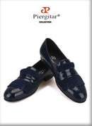 Piergitar New Style Handmade Patent Leather Shoes With Classical Brogue Printing And Suede Fringe Party/Wedding Men's Loafers