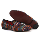Piergitar Colourful Cotton Fabric Men Shoes Retro And Fashion Loafers British Style Smoking Slippers Plus Size Slip-On Flats