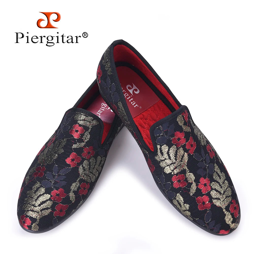 New sequined cloth printing men shoes Luxury and Fashion three color flower men loafers plus size men's flats size US 4-17