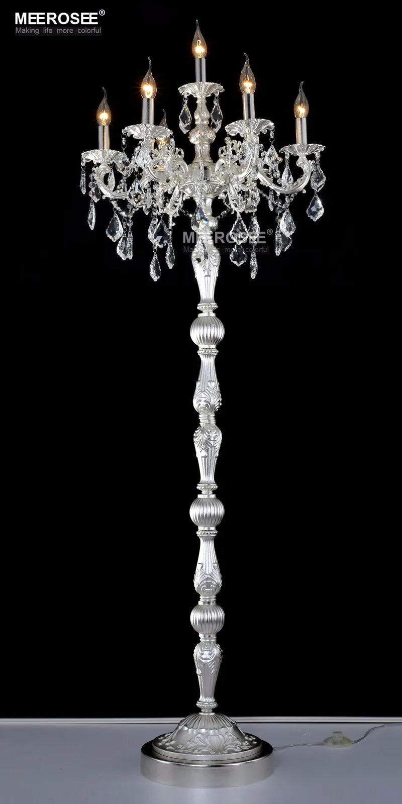 Meerosee Classic 7 Lights Crystal Floor Lamp