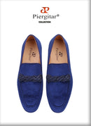 Piergitar 2021 Summer Handmade Men Velvet Loafers With Rope Decorations Italian Design Men Smoking Slippers For Banquet And Prom