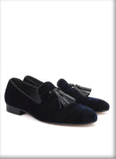 Mix color plaid pattern men's velvet shoes with black leather tassels for wedding and party men's dress shoes