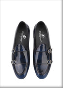 Plus size men's smoking slippers with metal buckle and handmade calfskin dress shoes for men.