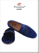 Piergitar 2021 Summer Handmade Men Velvet Loafers With Rope Decorations Italian Design Men Smoking Slippers For Banquet And Prom