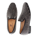 Piergitar  new arrival Handmade men velvet shoes with silver rivets Fashion party and wedding men loafers male's flats