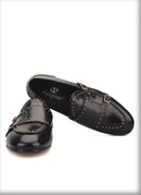 Smoking slippers for men in fashion party and wedding shoes made of genuine leather spikes