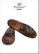 Piergitar 2019 Handmade Camouflage men's classic loafers Horsehair Fashion Party and Banquet men's casual shoes smoking slipper