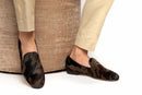 Piergitar 2019 Handmade Camouflage men's classic loafers Horsehair Fashion Party and Banquet men's casual shoes smoking slipper