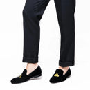 Piergitar new designs Handmade men velvets shoes with gold poker heart embroidery Fashion party and wedding men dress shoes