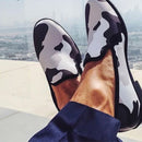 New style Combining traditional loafers with military design in a slipper exaggerated print