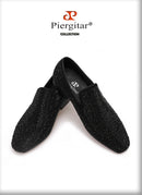 Piergitar 2020 men leather shoes with mixed colors rhinestones prom and banquet men casual loafers luxurious smoking slippers