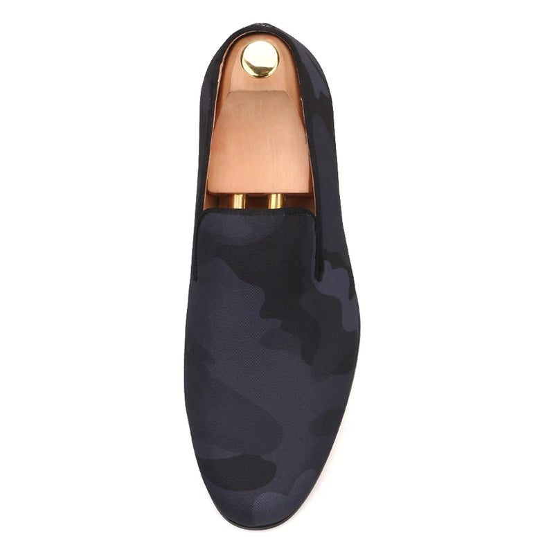 Brand Piergitar new Handmade Black colors Camouflage men's classic loafers Fashion Party and Prom slip-on style men shoes