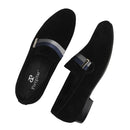 Piergitar Handcraft Men suede shoes with mixed lace Men Smoking Slipper Fashion Party and banquet men's loafers Plus size