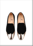 Plus size men's casual shoes with a top quality velvet shoe and gold Bullock Buckle.
