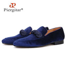 Piergitar 2021 Summer Handmade Men Velvet Loafers With Rope Decorations Italian Design Men Smoking Slippers For Banquet And Prom