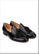 New Arrival Patent leather Handmade Tassel Men Smoking Slippers for Party and Wedding Men Loafers, Men's Dress Shoe