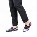 Piergitar Blue and white plaid canvas shoes luxurious brand men loafers black pig leather insole men's casual shoes men's flats