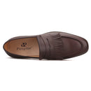 Piergitar 2019 hand-brushed calfskin men leather shoes with fringes wedding and party men's loafers smoking slippers plus size