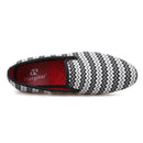 Piergitar 2019 new Summer style wave stripe men hemp shoes British style handmade men smoking slippers men's casual flats