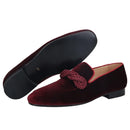 Piergitar 2021 Summer Handmade Men Velvet Loafers With Rope Decorations Italian Design Men Smoking Slippers For Banquet And Prom