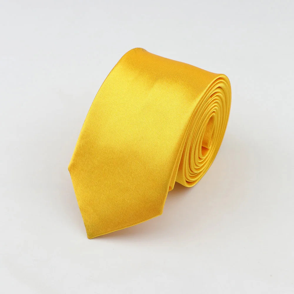 Tie for Men Solid Color Slim Necktie Polyester Narrow Cravat Blue Purple Gold Pink Formal Ties Fashion Daily Shirt Accessory