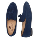 Piergitar Handmade Navy Suede Tassel Design Men's Loafers Classic Men Moccasin For Party And Prom Men's Casual Shoes Plus Size