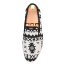 Piergitar 2019 New black and white cotton fabric men loafers retro style handmade men smoking slippers plus size male's flats