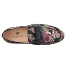 Piergitar 2021 New Style Floral Printed Silk Men Moccasin Handmade Leather Butterfly-Knot Men's Loafers Plus Size Man Flat Shoes