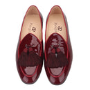 New Arrival Patent leather Handmade Tassel Men Smoking Slippers for Party and Wedding Men Loafers, Men's Dress Shoe
