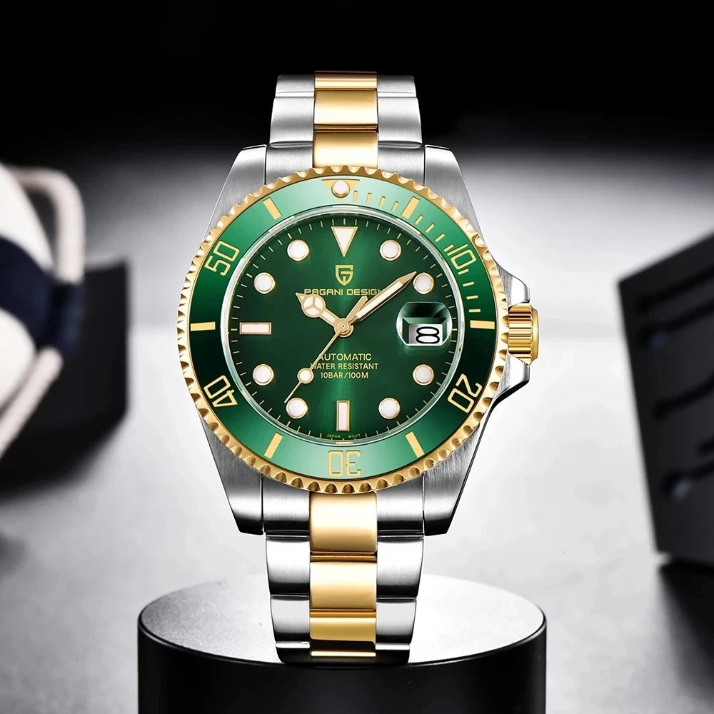 Men Luxury Sapphire Glass Waterproof Mechanical Wristwatch